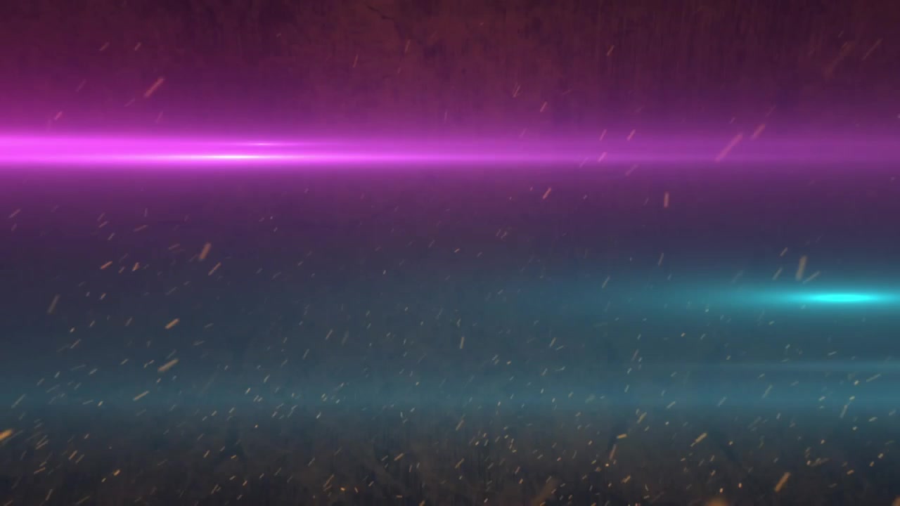 Animación de puntos moviéndose sobre un fondo morado y verde con luces.
