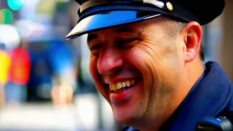 oficial de policía sonriente