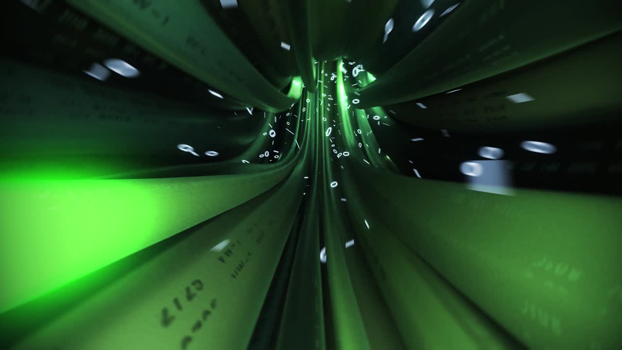 Wires cables binary fly through data internet power electric circuit fiber 4k