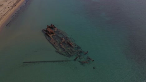 4k steady clip over a shipwreck in epanomi, greece