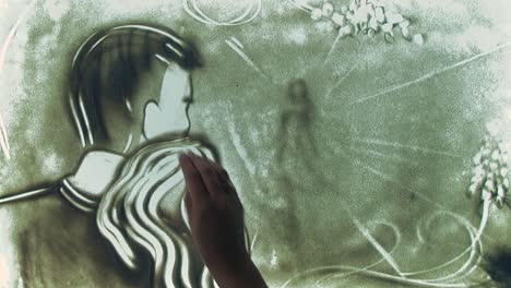 technology of drawing sand on the glass