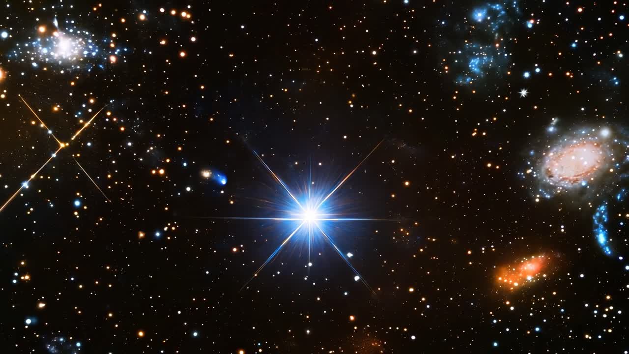 Una scena cosmica affascinante con innumerevoli galassie e stelle, ripresa con grandangolo