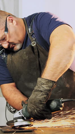 welder working at work shop