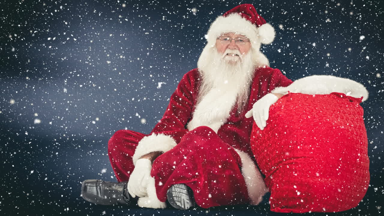 산타 클로즈와 함께 내리는 눈