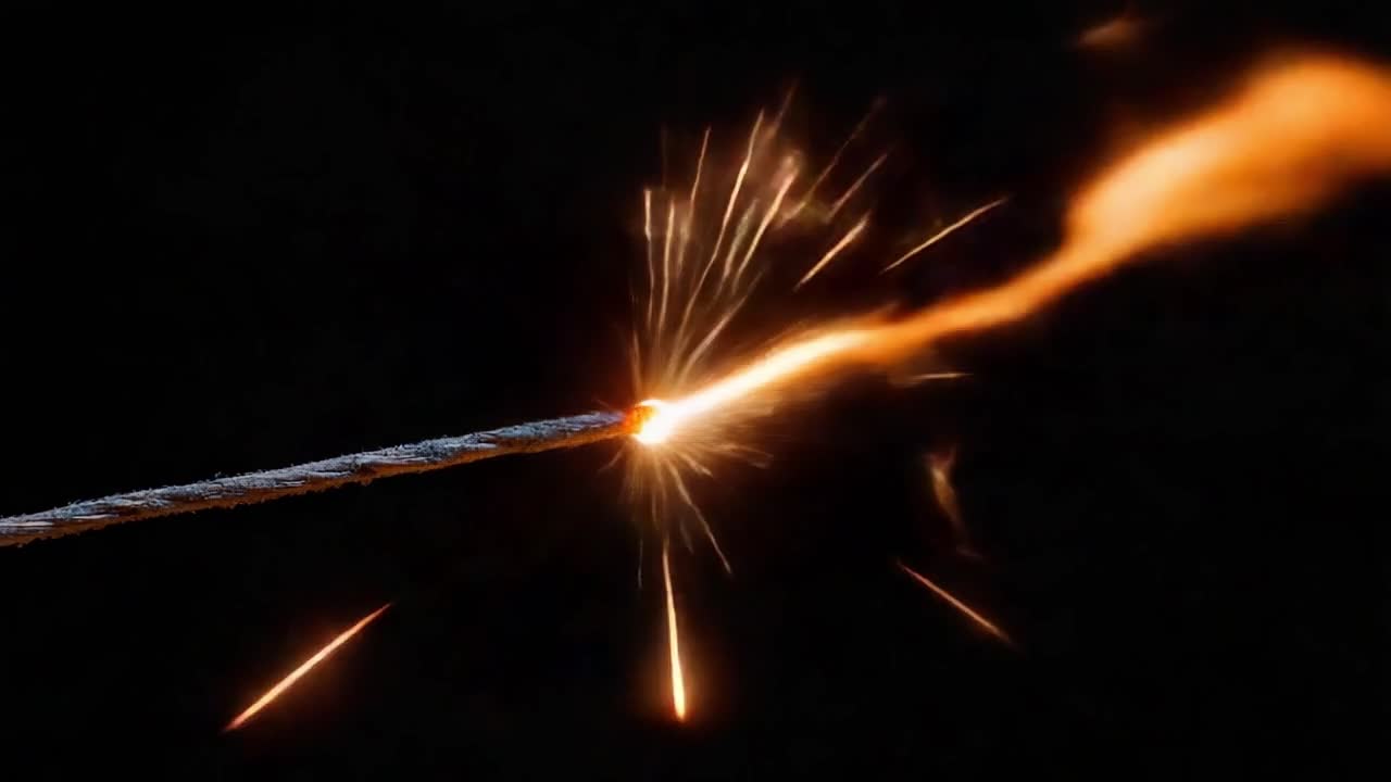 Captivating Transition of a Spark to Flame: A Visual Journey from Initial Ignition to the Steady Burn of a Lit Match in Darkness