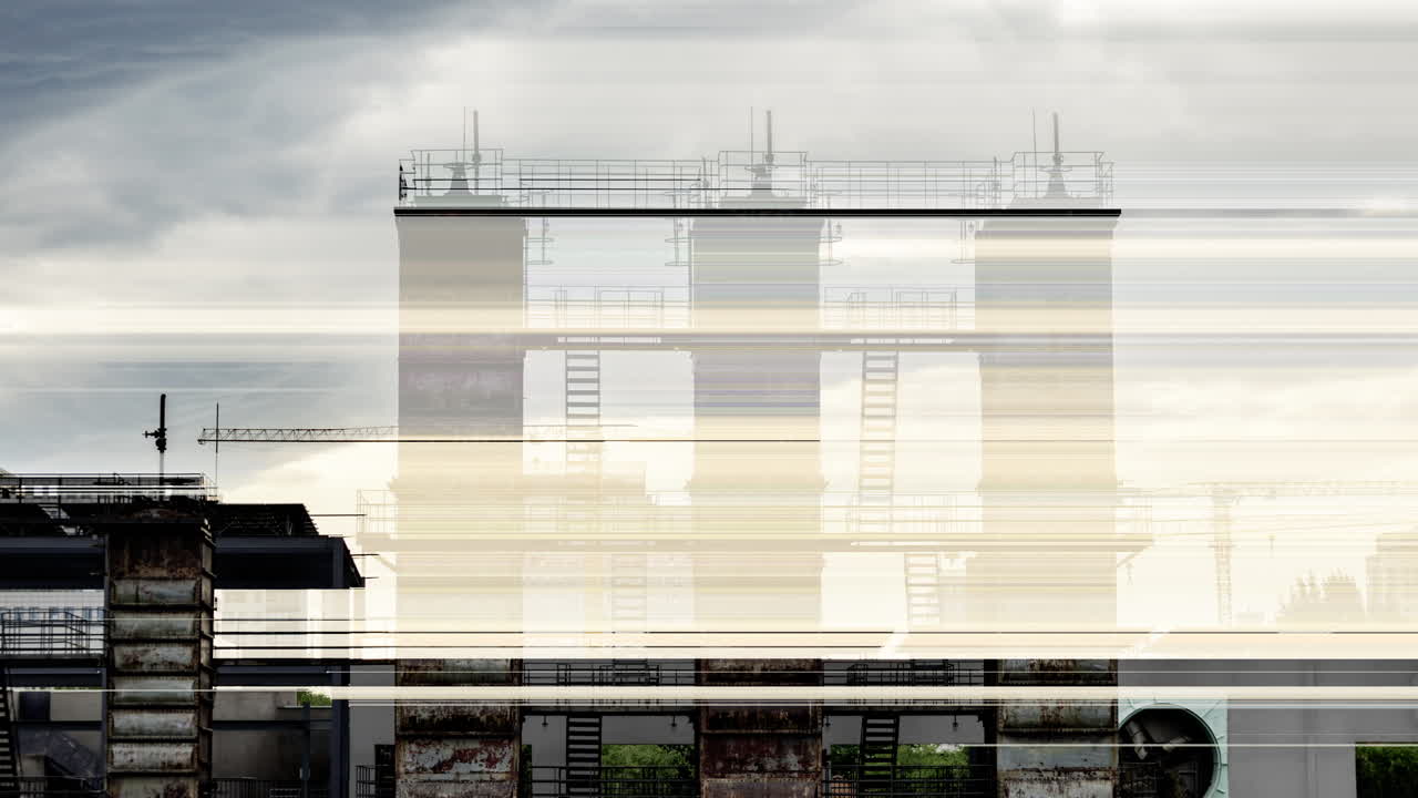 Timelapse of the Beijing city skyline from a high vantage point in vertical