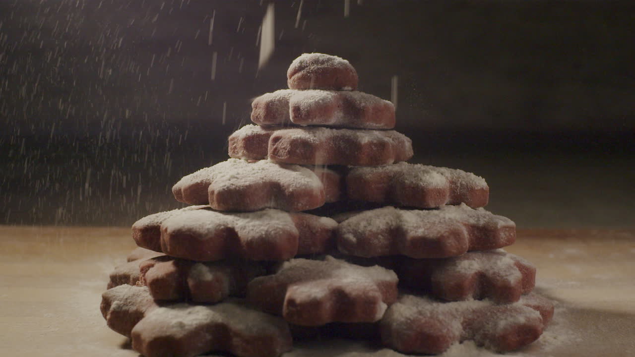 크리스마스 쿠키에 슈가파우더 뿌리고 떨어뜨리기, 샷 설정