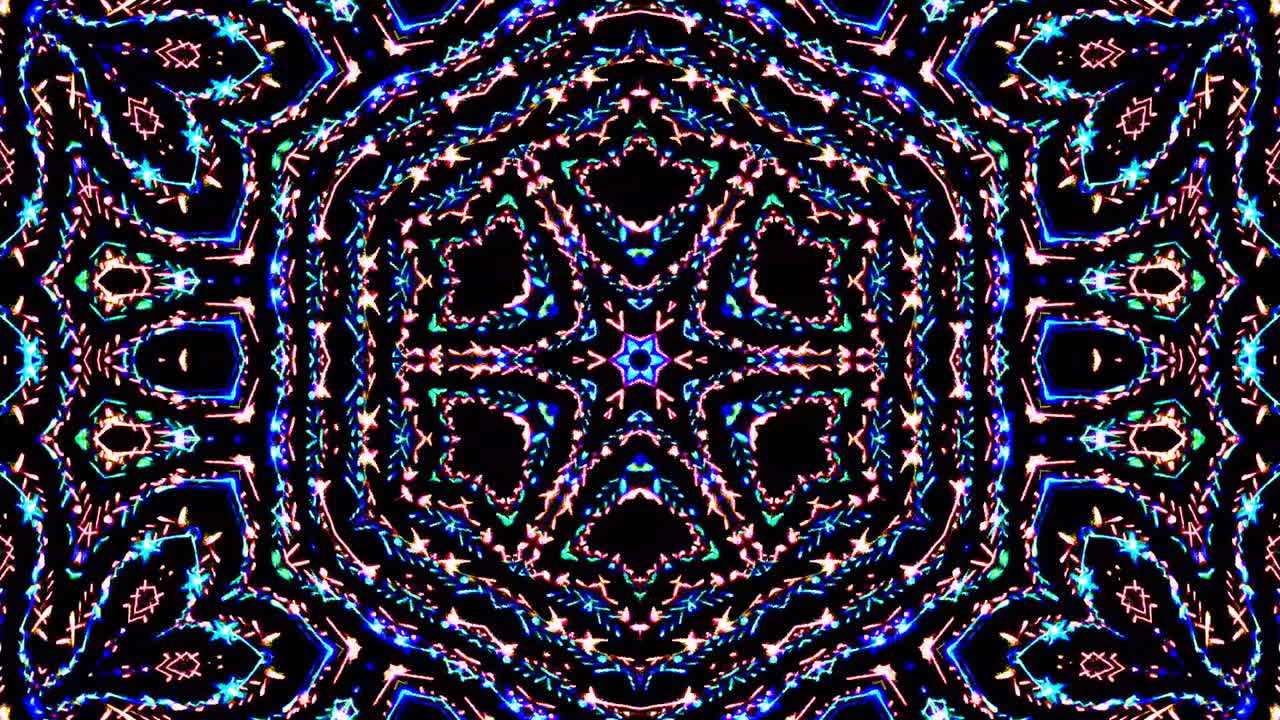 patrón de kaleidoscopio abstracto con colores completos. mandala mágica