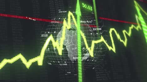animación del procesamiento de datos en todo el mundo