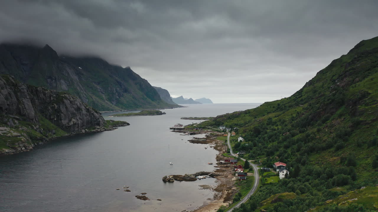 Lofoten Islands aerial landscape