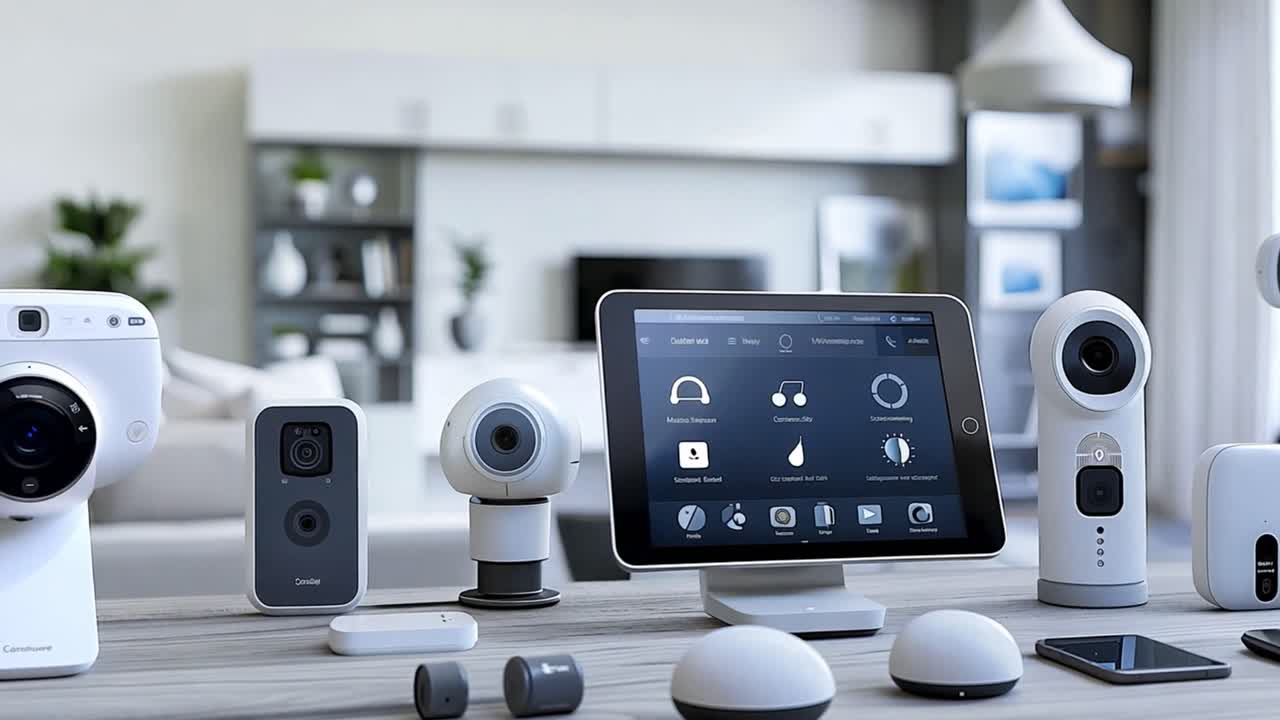 Smart Home Security System with Wireless Cameras and Tablet Interface