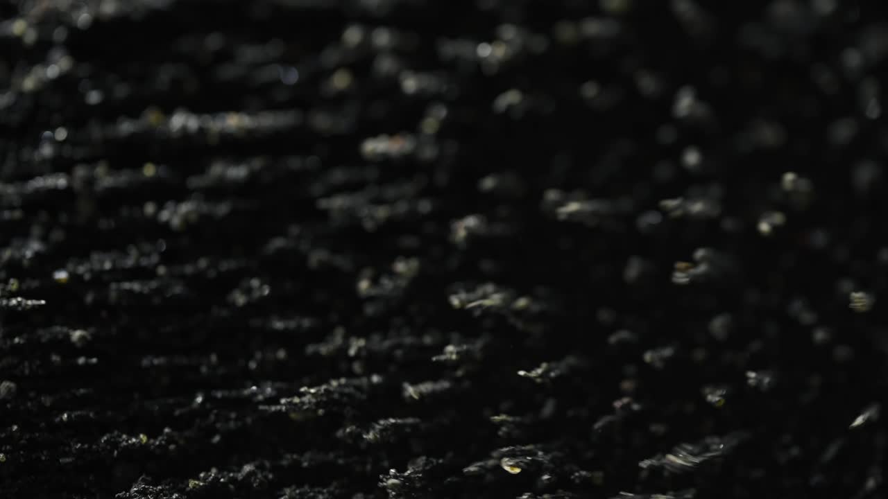 Volcanic Sand Rising With Magnetism In Extreme Closeup