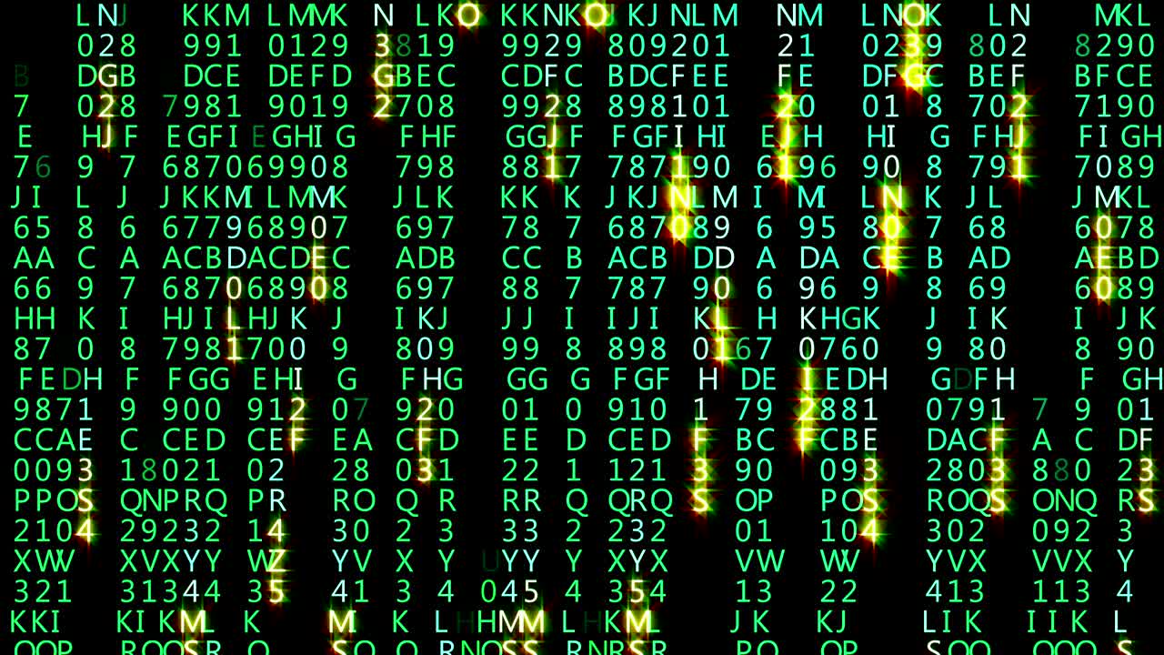 The abstract matrix code is moved in the virtual space. Loopable