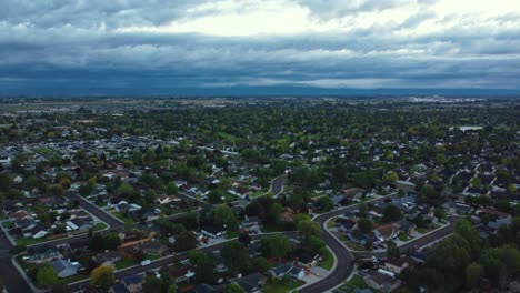 picturesque suburban landscape with dense green trees in boise idaho, usa