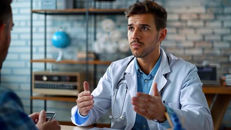 doctor talking to a patient in a medical consultation