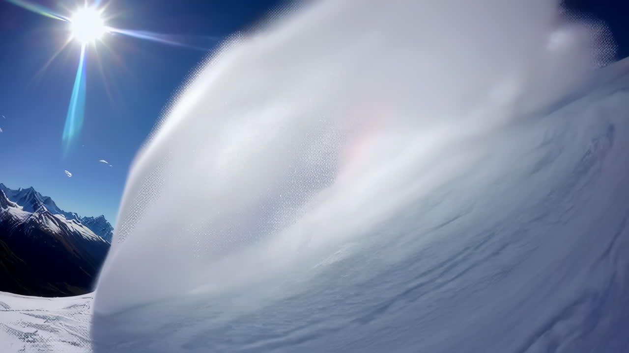 Snowboarding in Majestic Mountains