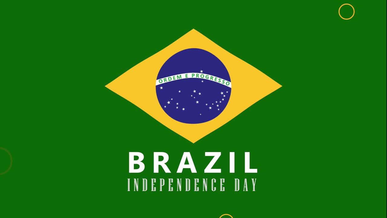 brazil independence lettering with flag