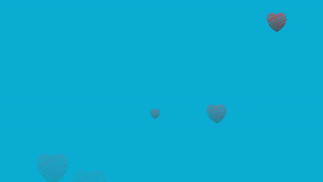 Animation-of-social-media-heart-icons-and-gold-pattern-on-blue-background