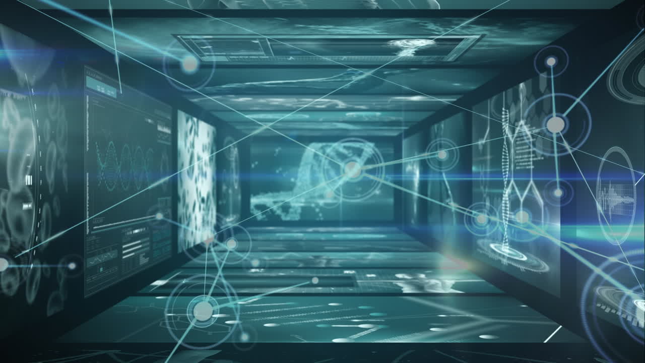 데이터 프로세싱을 통한 연결 네트워크의 애니메이션