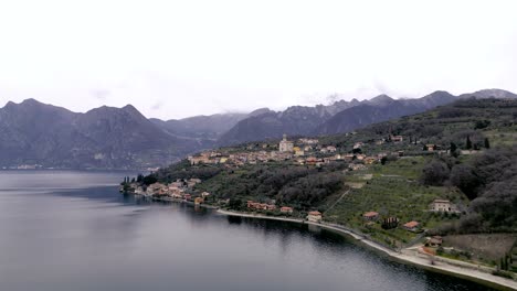 town siviano on monte isola island in lake iseo in italy