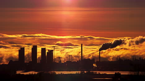 helsinki city skyline timelapse of clouds moving behind the city