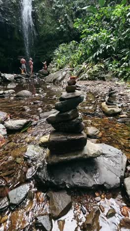 beautiful waterfall in a lush rainforest