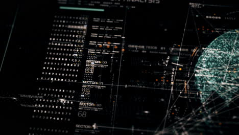Advanced data matrix simulation UI with cutting-edge digital environment with a dynamic and immersive display of interconnected data matrix information networks systems background