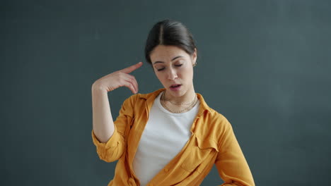 Woman Posing Studio Portrait