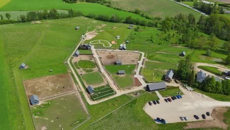 modern zoological garden: top-down perspective of animal habitats