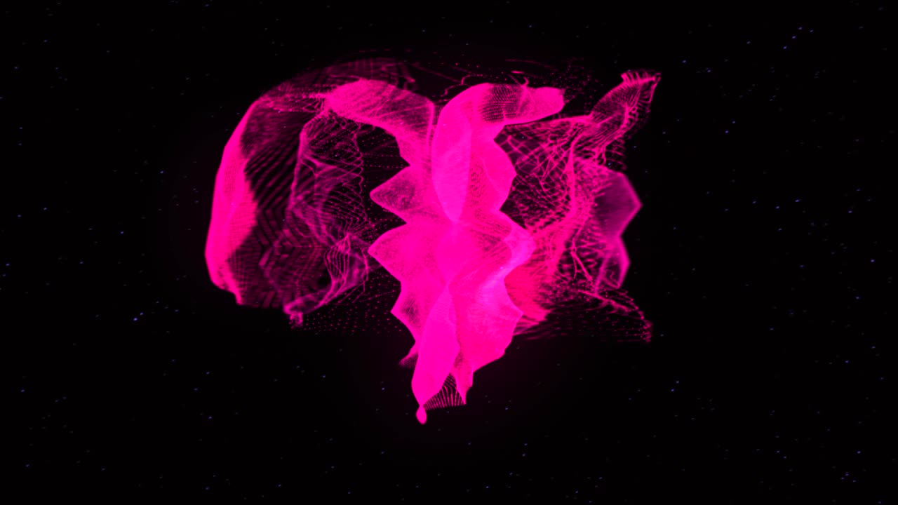 formas abstractas de energía rosa en el espacio