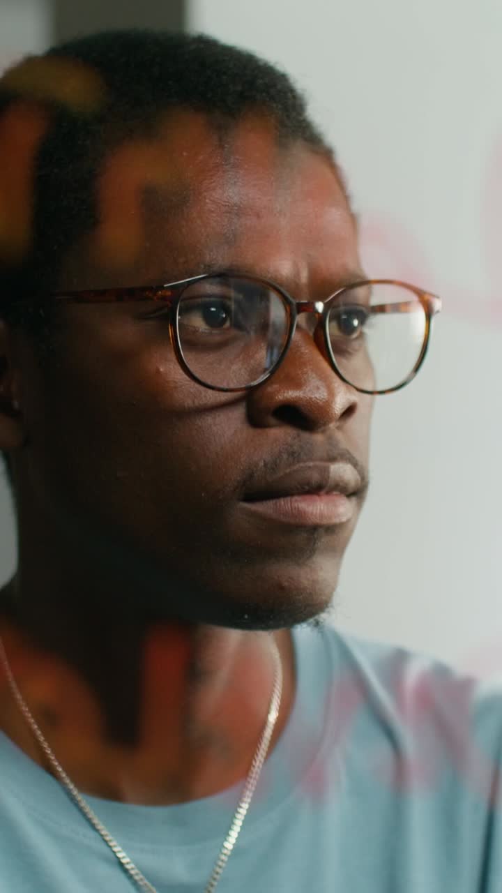 Close-up of a Man Wearing Glasses