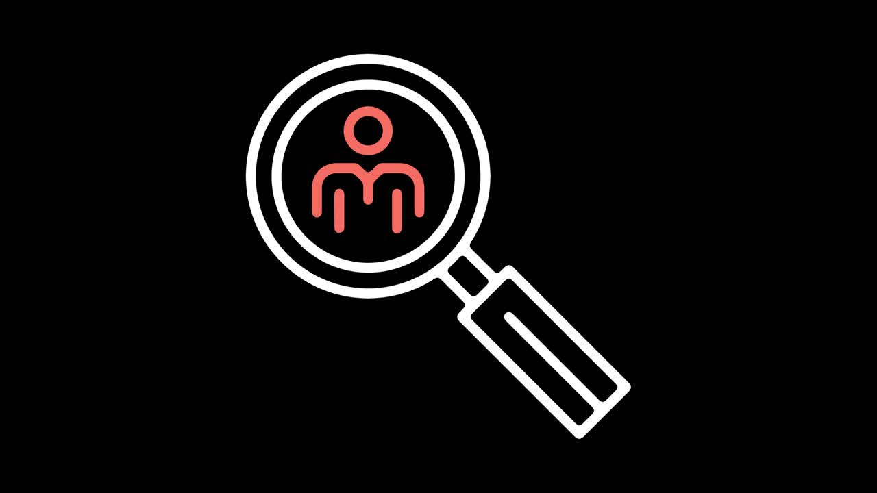 animación de icono de línea de currículum profesional con alfa