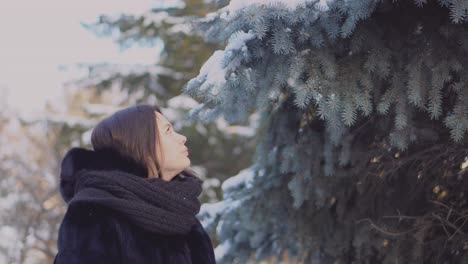 woman in winter park