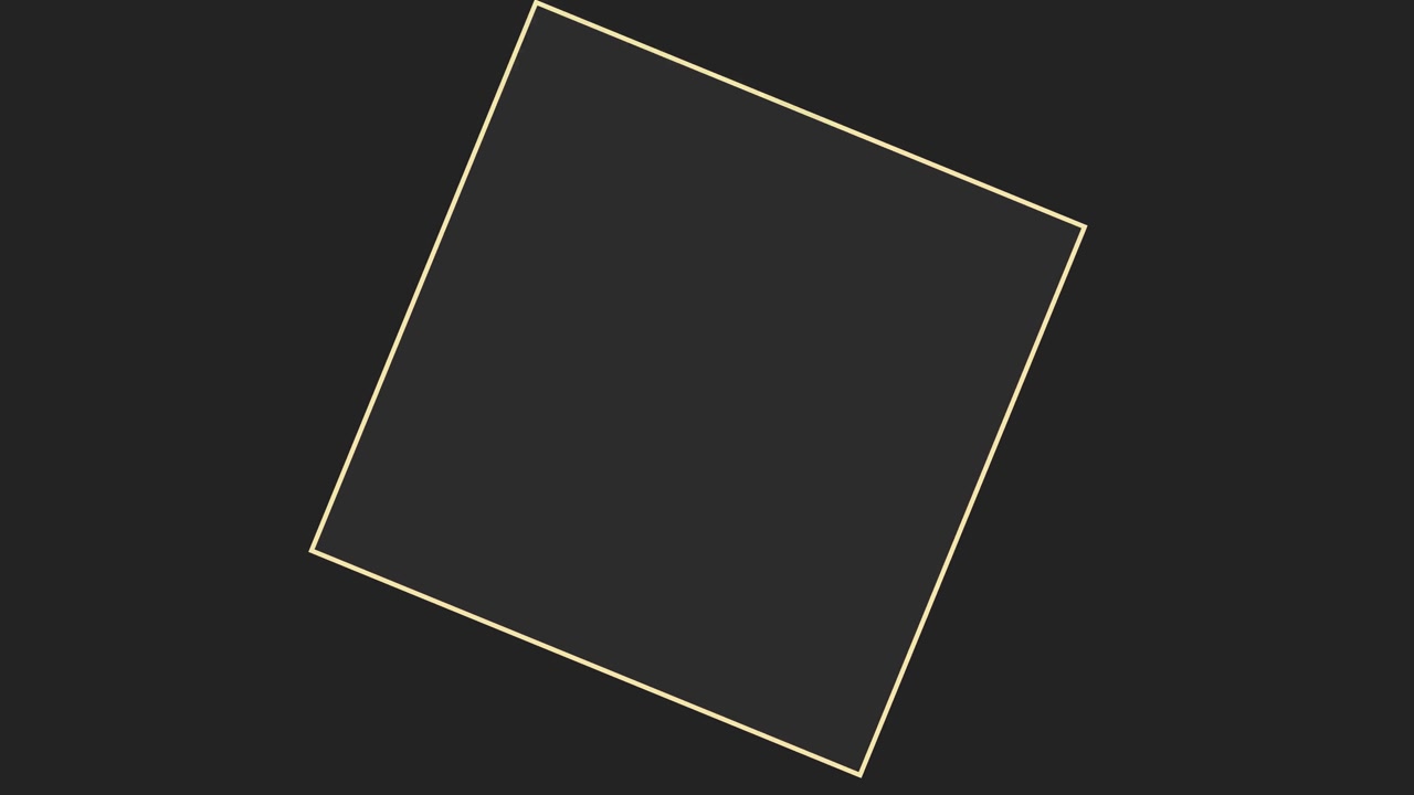Minimalist Animation of a Growing Golden Square on Dark Background