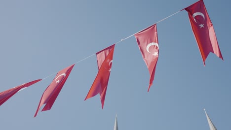 turkish flags hanging in the sky