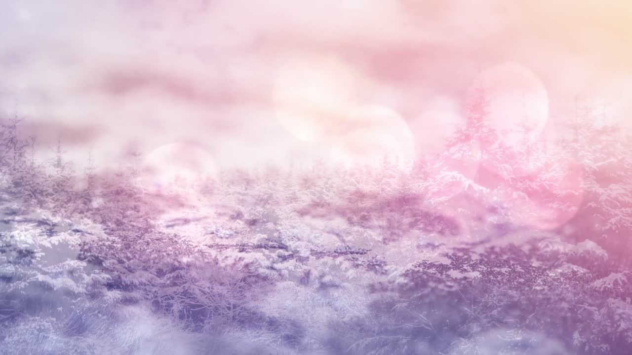 겨울 풍경 위에 반 ⁇ 이는  ⁇  반점의 애니메이션