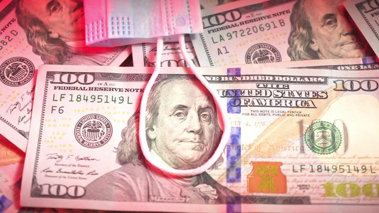 el bucle para benjamin franklin. el billete de 100 dólares en un bucle. la crisis económica global. el default. la bancarrota.