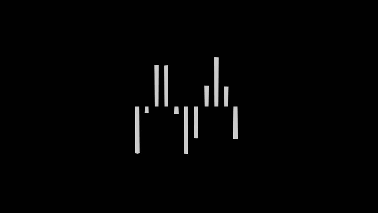 Bouncing mirror. pattern sound wave frequency bar graph animated overlay