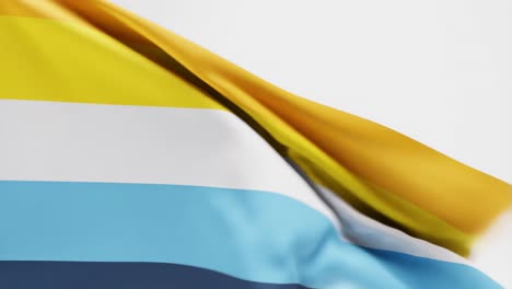 Waving-aroace-pride-flag-against-white-background