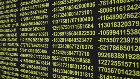 marcador digital números amarillos píxeles animación de la pantalla de la computadora de cerca