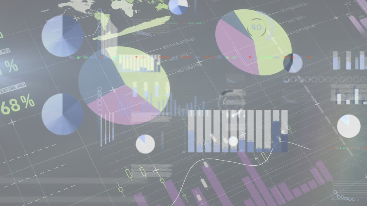 animación del procesamiento de datos sobre un fondo negro