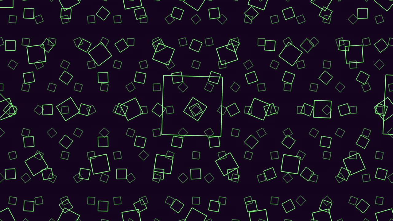 cuadrados y rectángulos verdes abstractos en patrón superpuesto en negro