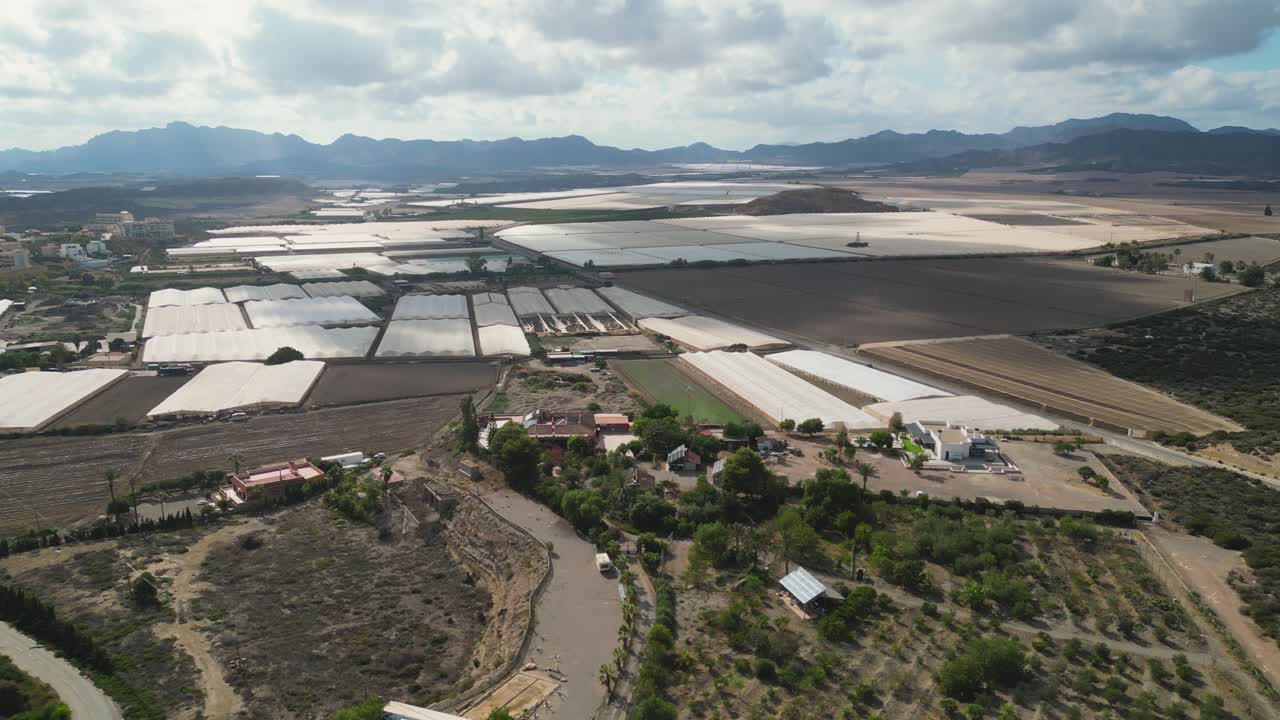 Industrial Farming Complex, Murcia Region Agriculture Facility, Aerial