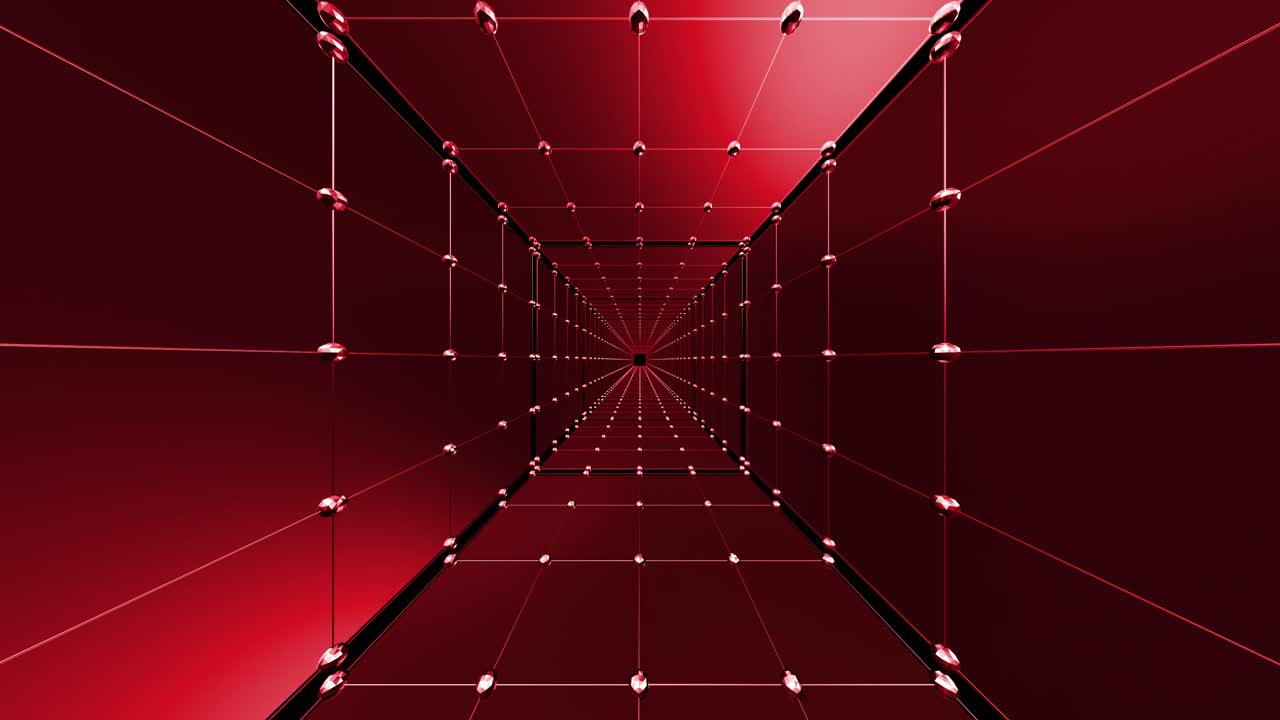 Red Geometric Tunnel