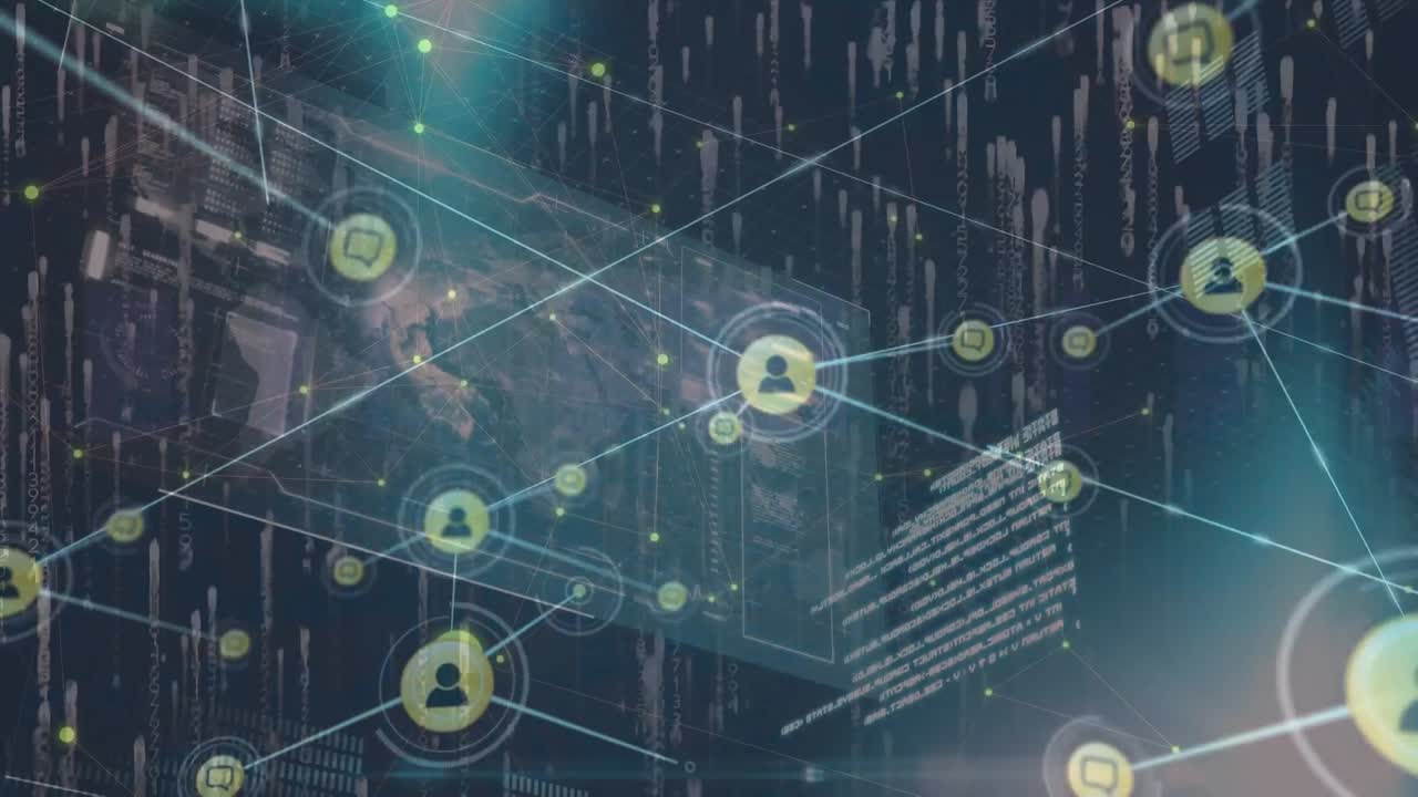 데이터 프로세싱을 통한 연결 네트워크의 애니메이션