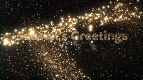 seasons greeting text against fireworks bursting and shooting star against black background