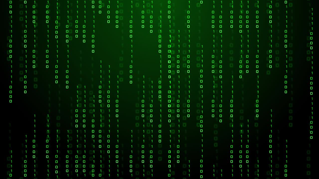 Abstract Futuristic Computer Matrix Background with Digits, Animation Background Loop.