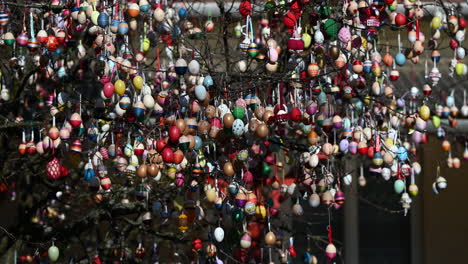 easter egg tree with intricate and colorful decorations