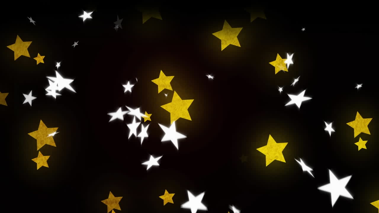animación de estrellas cayendo sobre un fondo negro