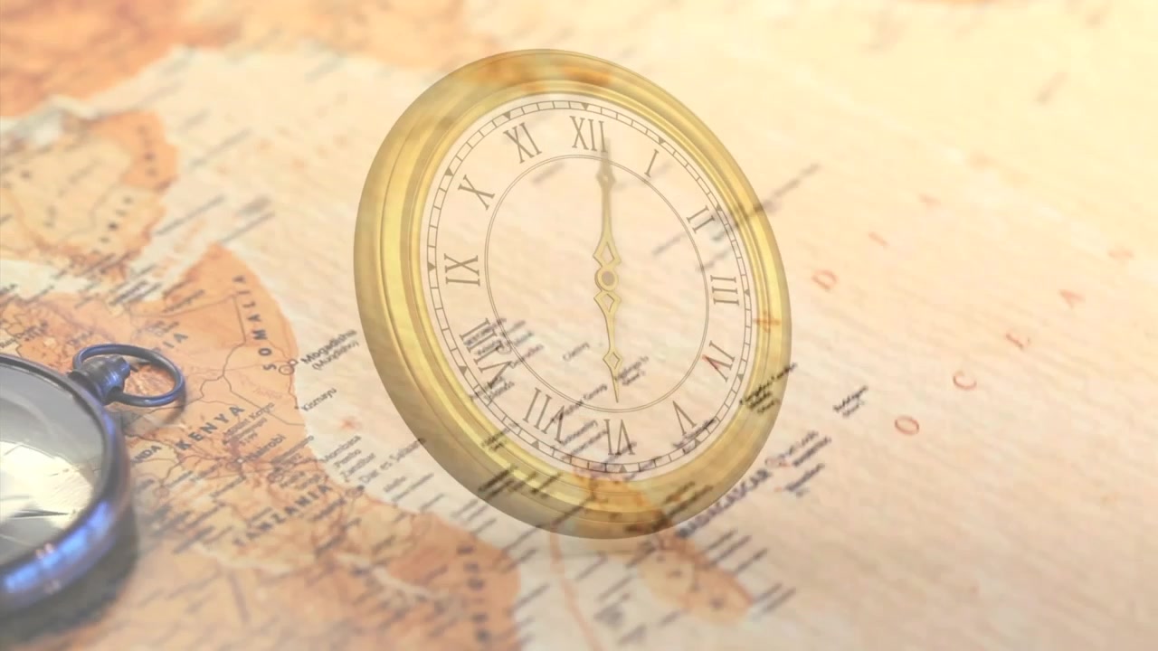 Animazione di un orologio su persone d'affari che parlano